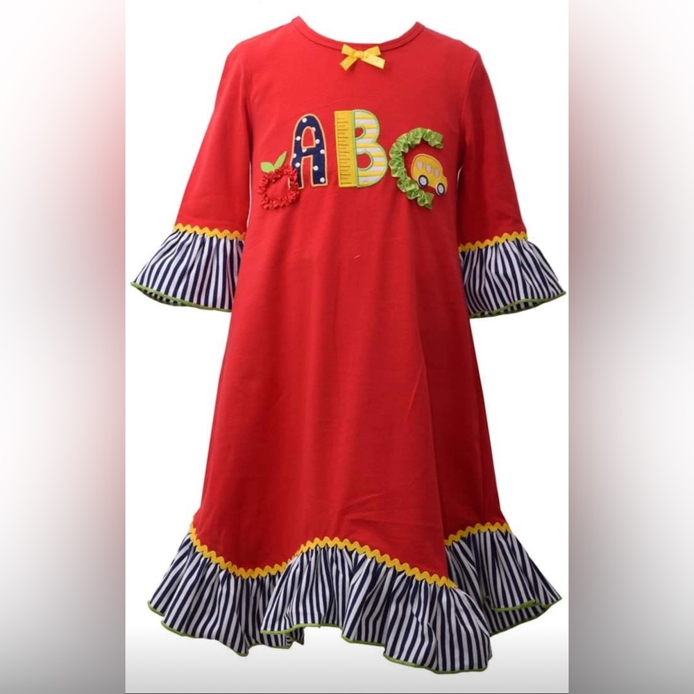 NEW Bonnie Jean back to school ABC dress size 12M 18M 24M 5 6